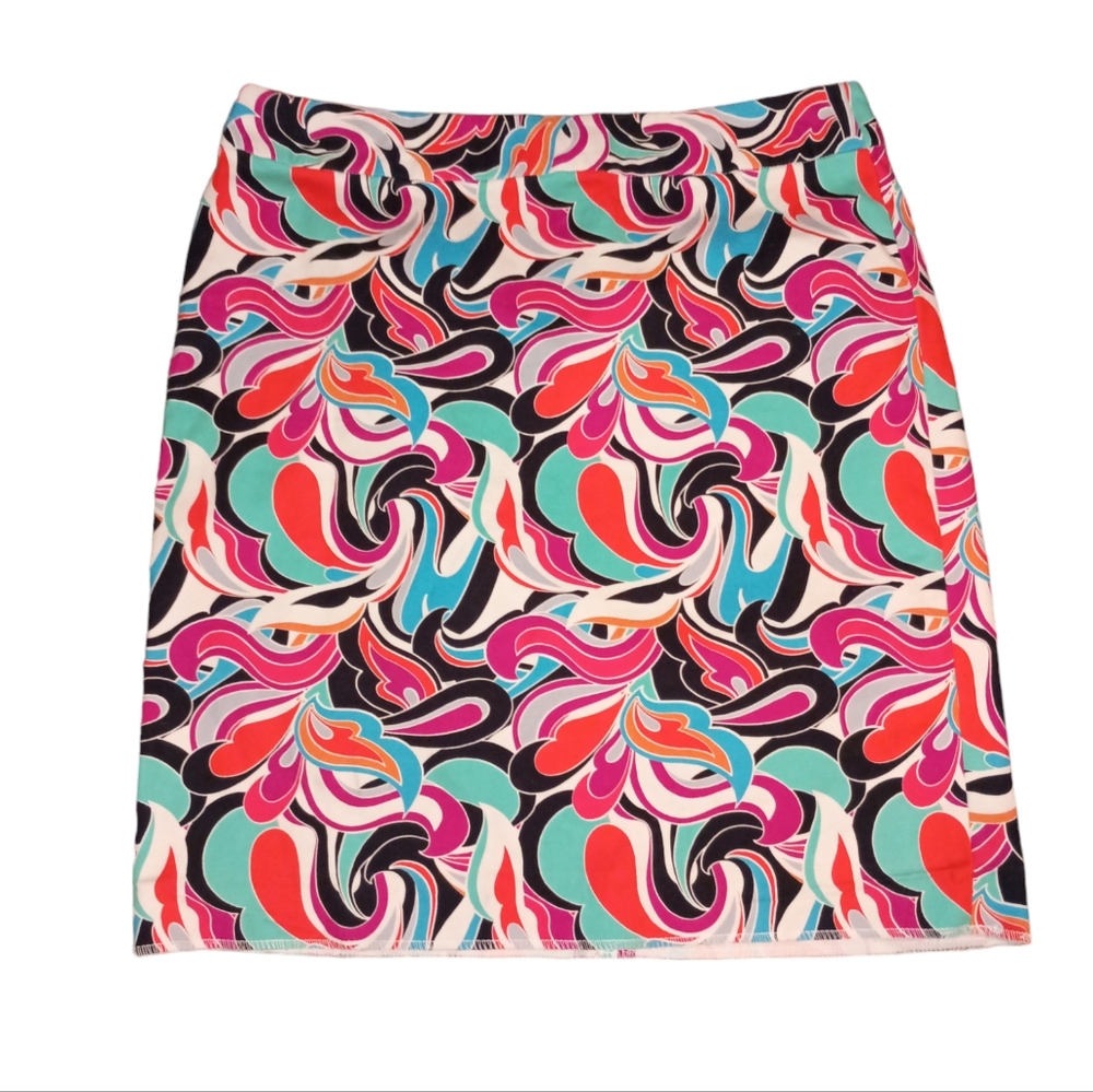 Banana Republic Multicolor Swirl Midi Skirt